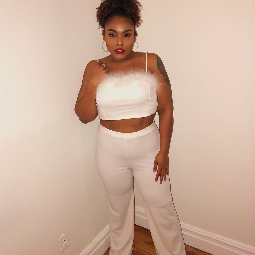 White matching pant set